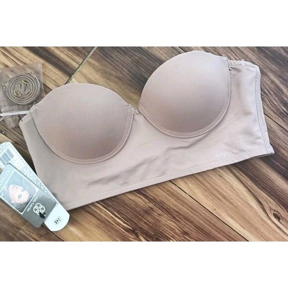 Daisy Fuentes Strapless  Bra 34B Hourglass Convertible Longline Mocha DF561X New - Picture 1 of 9